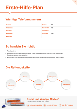 Erste-Hilfe-Plan - Brand