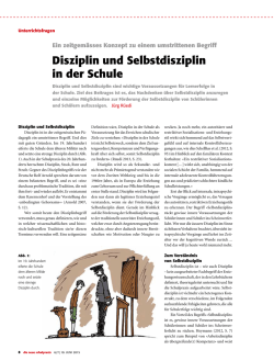 Disziplin und Selbstdisziplin in der Schule