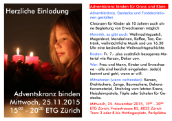 Herzliche Einladung Adventskranz binden Mittwoch, 25.11.2015