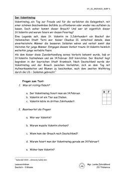 Der Valentinstag Valentinstag…ein Tag zur Freude und für die