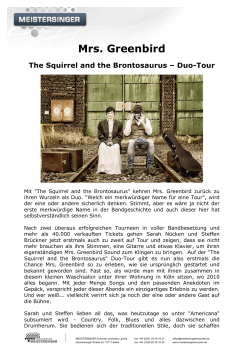 Mrs. Greenbird The Squirrel and the Brontosaurus – Duo-Tour
