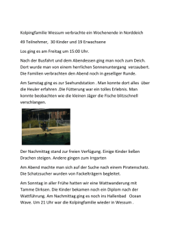 Kolpingfamilie Wessum verbrachte ein Wochenende in Norddeich