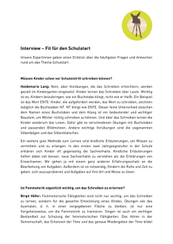 Interview &ndash; Fit f&uuml;r den Schulstart