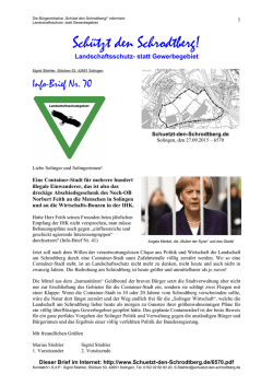 Info-Brief Nr. 70 vom 27.09.2015