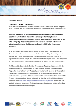 29.09.2015 Pressemitteilung WeltGenussErbe Bayern