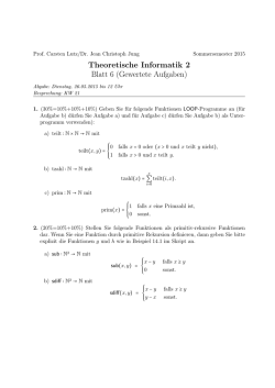 Theoretische Informatik 2 Blatt 6 (Gewertete Aufgaben)