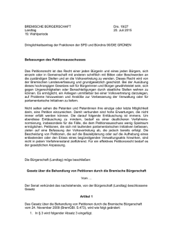 Dringlichkeitsantrag der Fraktionen der SPD und