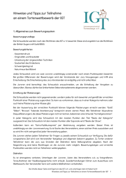 IGT Hinweise und Tipps zur Teilnahme am Wettbewerb Cake