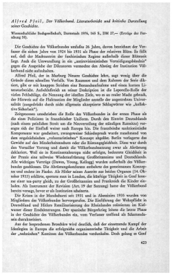Alfred Pfeil, Der Völkerbund. Literaturbericht und kritische