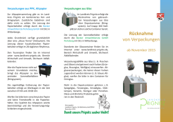 R&uuml;cknahme von Verpackungen (Informationsblatt zum "gelben Sack")