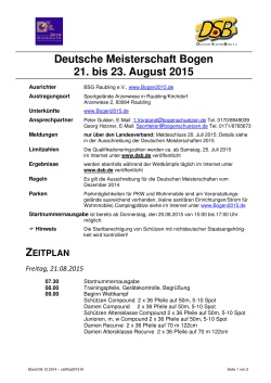 Deutsche Meisterschaft Bogen 21. bis 23. August 2015