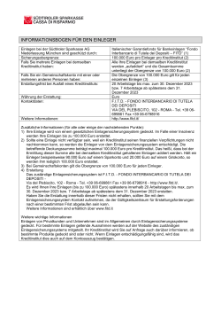 Info-Bogen für Einleger - Südtiroler Sparkasse AG Niederlassung
