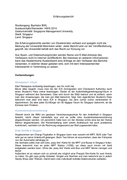 HWS 2014 Gastuniversit&auml;t: Singapore Management University