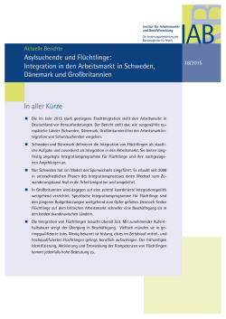 Integration in den Arbeitsmarkt in Schweden, D&auml;nemark und