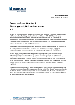 Borealis rüstet Cracker in Stenungsund, Schweden, weiter auf