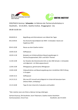 DSD/PASCH-Seminar Schweden am 10. Oktober 2015