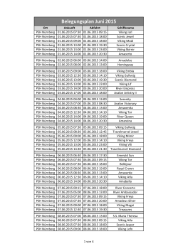 Belegungsplan Juni 2015