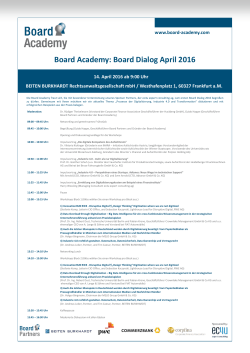 Board Academy: Board Dialog November 2015