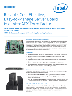 Intel&reg; Server Board S1200SP Product Family Brief