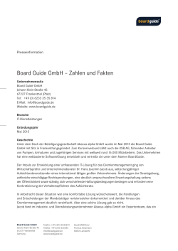 Board Guide GmbH – Zahlen und Fakten