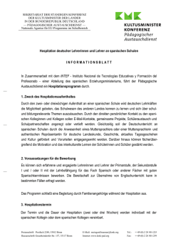 Informationsblatt mit Bewerbungsformular Spanien