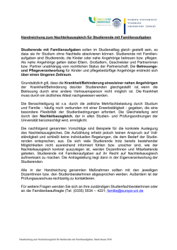Handreichung zum Nachteilsausgleich f&uuml;r Studierende mit