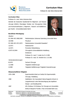 Curriculum Vitae Prof. Dr. H.