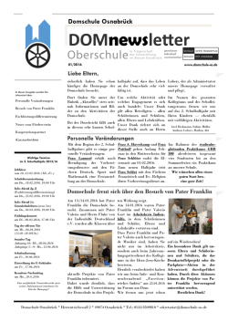 DOMnewsletter - Domschule Osnabr&uuml;ck