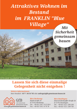 Attraktives Wohnen im Bestand im FRANKLIN "Blue Village"