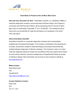 Great Basin to Present at the LD Micro Main Event Salt Lake City
