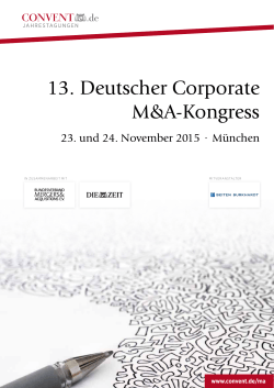 13. Deutscher Corporate M&A-Kongress