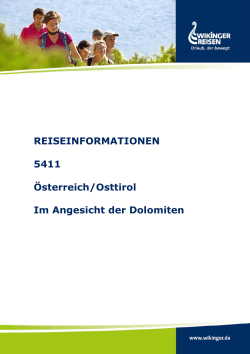 REISEINFORMATIONEN 5411 Österreich/Osttirol Im Angesicht der