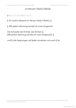 Im Herzen `Abdu`l-Bah&aacute;s
