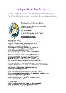 Heiliges Jahr der Barmherzigkeit 2015