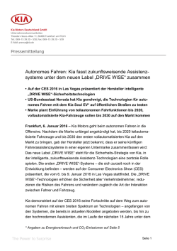 Autonomes Fahren: Kia fasst zukunftsweisende Assistenz