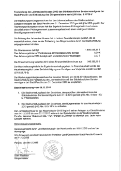 Jahresabschluss 2012 des St&auml;dtebaulichen Sonderverm&ouml;gens