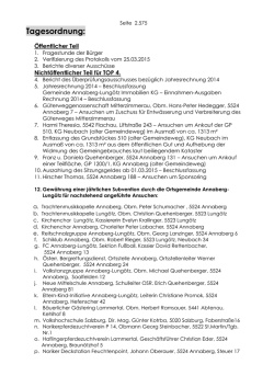 Gemeindevertretungssitzung vom 21.05.2015