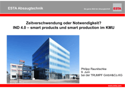 Industrie 4.0, Smart Products und Smart Production im KMU