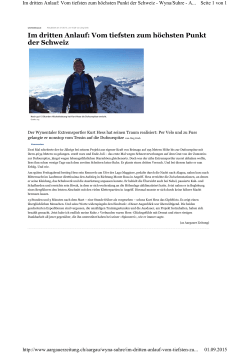 Im dritten Anlauf: Vom tiefsten zum höchsten Punkt der Schweiz