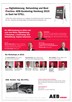 AEB-Kundentag Hamburg 2015 zu Gast bei STILL.