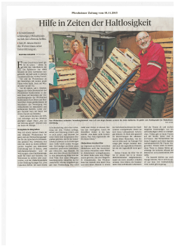 "30 Jahre Wichernhaus"(PZ vom 10.11.15)