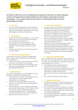 Intelligente Energie- und Klimaschutztipps