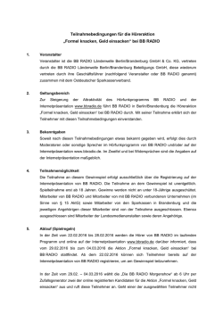 Teilnahmebedingungen für die Höreraktion „Formel knacken, Geld