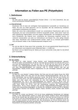 Information zu Folien aus PE (Polyethylen)