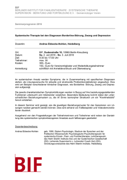 Systemische Therapie bei den Diagnosen Borderline