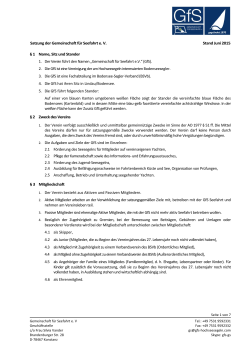 Satzung der Gemeinschaft für Seefahrt e. V. Stand Juni 2015 § 1