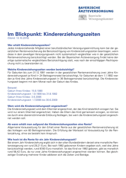 Im Blickpunkt: Kindererziehungszeiten