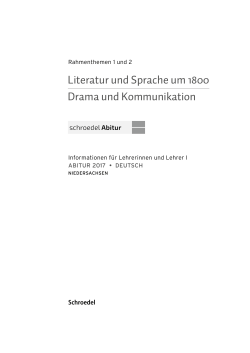 Literatur und Sprache um 1800 Drama und Kommunikation