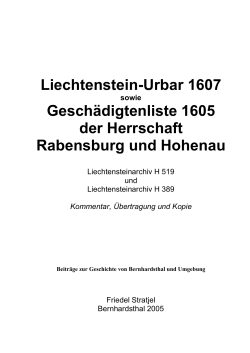 Liechtenstein-Urbar 1607 Geschädigtenliste 1605 der Herrschaft