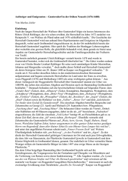 Guntersdorf in der fr&uuml;hen Neuzeit (1476
